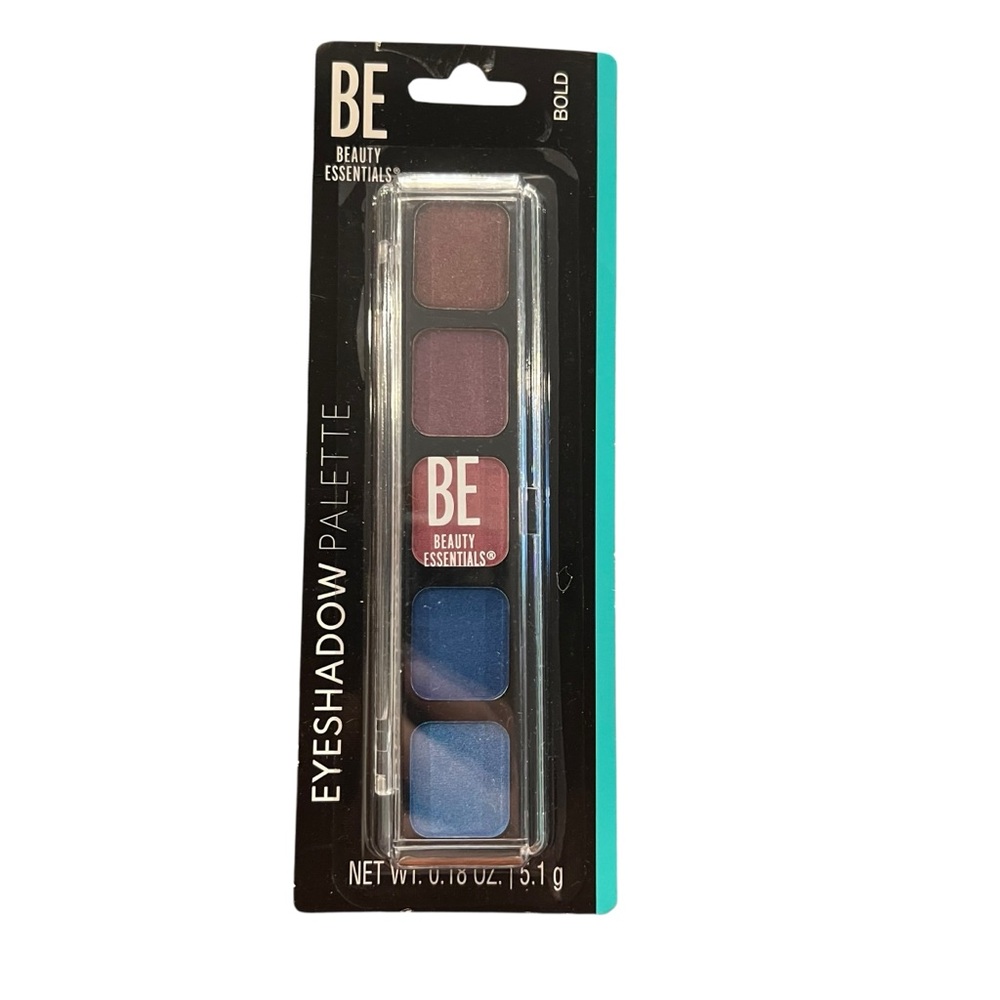 BE Beauty Essentials Eyeshadow 5‎ Color Palette NEW Bold Blues Reds Browns